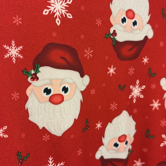 Santa Print Red Dress - Picture 4 of 6